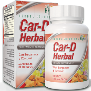 CAR-D HERBAL FRASCO 60 CAPS 500 MG C/U