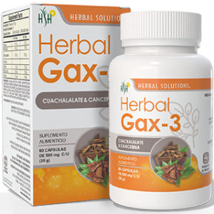 HERBAL GAX-3 FRASCO 60 CAPS 500 MG C/U