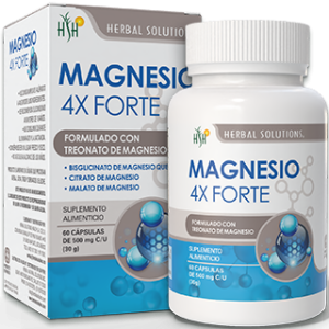 MAGNESIO 4X FORTE (TREONATO DE MAGNESIO) FRASCO 60 CAPS 500 MG C/U
