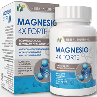 MAGNESIO 4X FORTE (TREONATO DE MAGNESIO) FRASCO 60 CAPS 500 MG C/U
