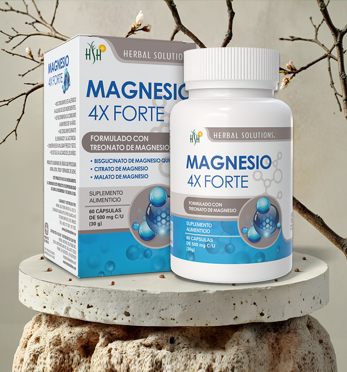 MAGNESIO 4X FORTE (TREONATO DE MAGNESIO) FRASCO 60 CAPS 500 MG C/U - Image 2